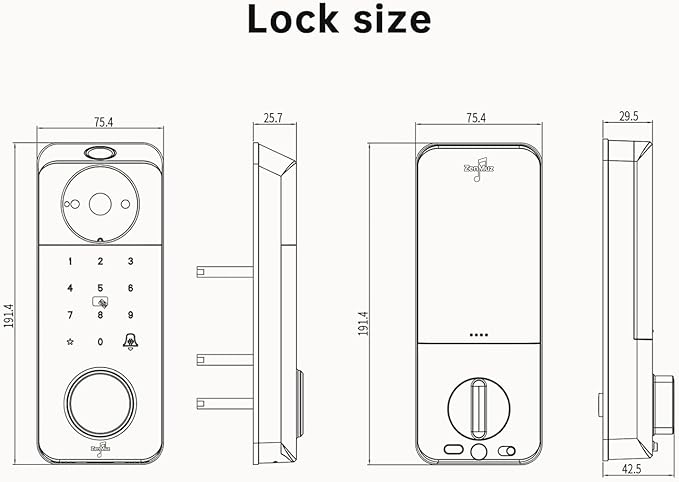 Video Smart Lock with Camera & Doorbell, App Remote, Auto Lock, Built-in WiFi Smart Deadbolt for Front Door, 6-in-1 Keyless Entry Door Lock with Fingerprint, IP65 Waterproof