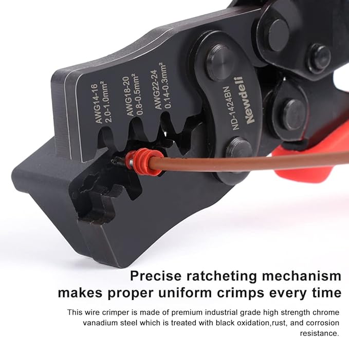 Weather Pack Crimpers, Newdeli Crimp tool AWG 14-24 for Crimping Delphi APTIV Weather Pack Terminals or Metri-Pack Connectors(Have Locator & Removal Extraction Tool)