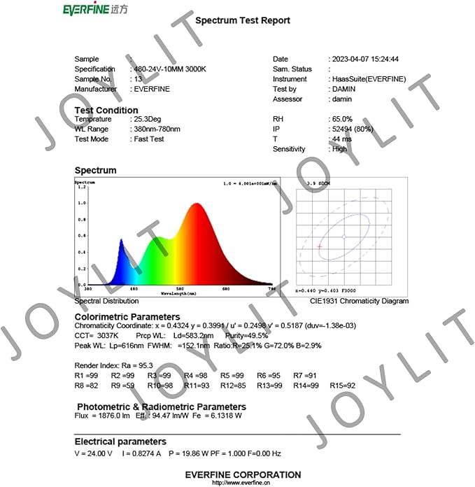 JOYLIT 24V COB LED Strip Lights Waterproof 3000K 550LM/FT Super Bright 16.4ft 2400LEDs CRI 95+, UL PRO 90W Dimmable Warm White Adhesive LED Tape for Commercial, Residential