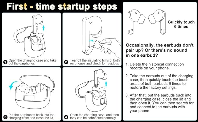 Active Noise Canceling Wireless Earbuds，Big Bass Stereo Sound，4 Mic ENC AI Clear Calls With Low-latency For Phone&Pad&TV，40H Playtime LED Display，IPX5 Waterproof Earphones，Bluetooth 5.4 Earbuds