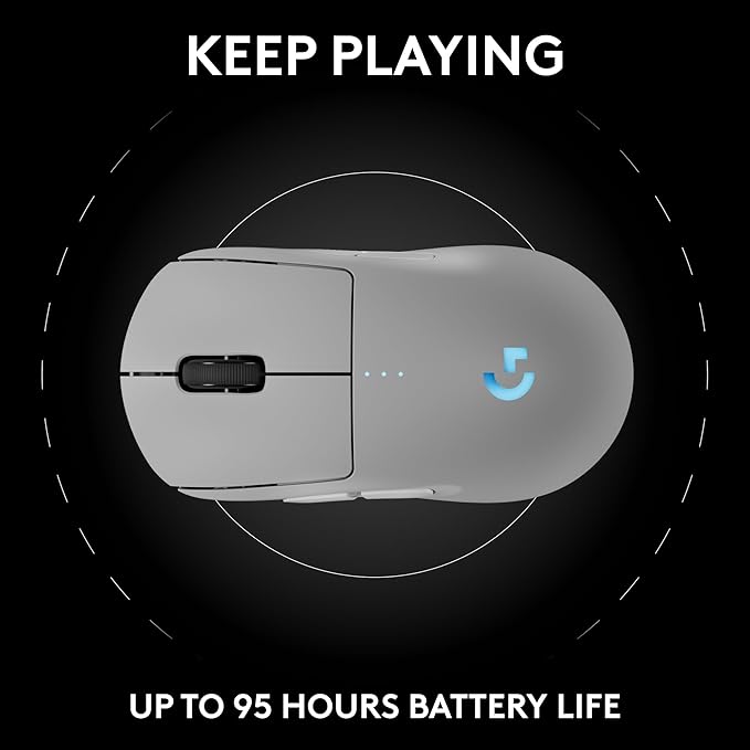 Logitech PRO 2 Lightspeed Wireless Gaming Mouse, White | Hero 2 Sensor, 44k DPI, 8 Programmable Buttons, LIGHTFORCE Switches, RGB Lighting, Lightweight, PC/Mac | with Signature Series Charging Dock
