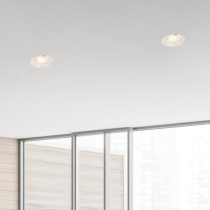 Maxxima 6 in. Trimless Ultra-Thin Recessed Anti-Glare LED Downlight Canless IC Rated 2000 Lumens 5 Color Temperature Selectable 2700K/3000K/3500K/4000K/5000K Dimmable 90 CRI 5 CCT Slim J-Box Included