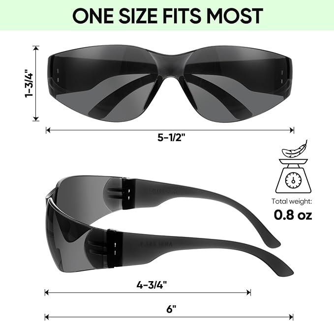 TICONN Clear Safety Glasses for Men, Safety Goggles with Scratch Impact Resistant Meets ANSI Z87.1 Standard