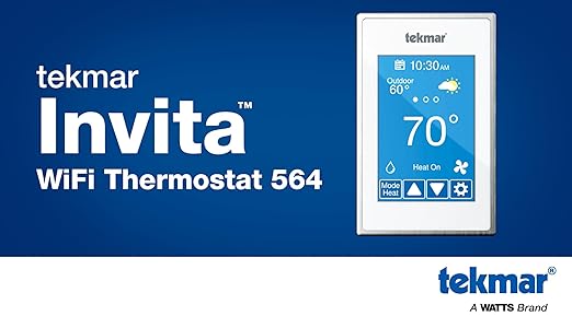 Invita Wi-Fi Thermostat | 2-Wire, Energy Star Approved, Up to 2-Stage Heat, 2-Stage Cool, Fan and 2 Accessories or Up to 4-Stage Heat, 2-Stage Cool, Fan, Reversing Valve and 1 Accessory | White