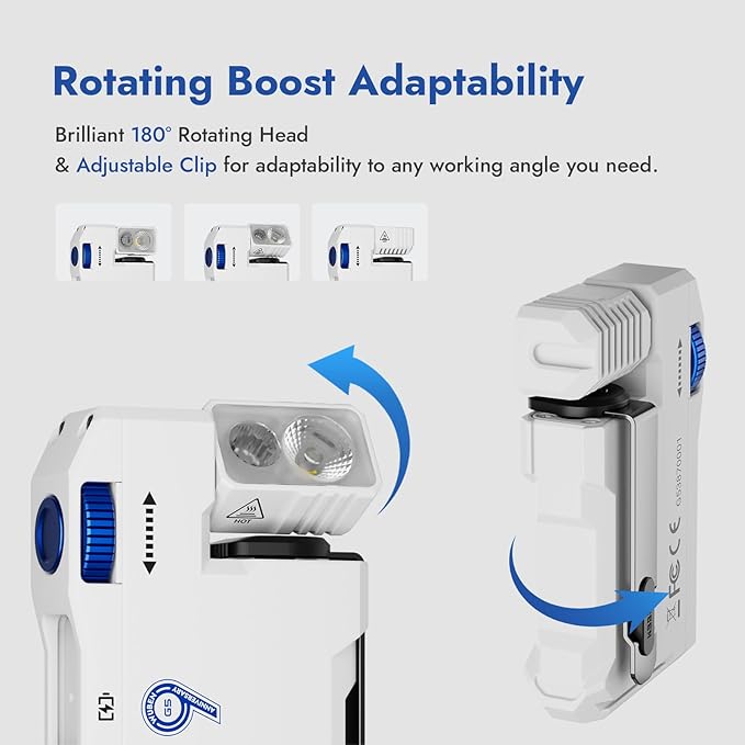 WUBEN G5 Rechargeable EDC Flashlight, 400 Lumens Dual Light Sources Mini Flashlight with RGB Light, Portable Flat Pocket Flashlights, Magnetic Keychain Flashlight