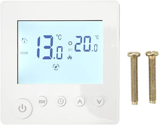 Floor Heating Thermostat, 90V-240V Floor Temperature Controller Smart Programmable Control Panel LCD Display for Home Indoor