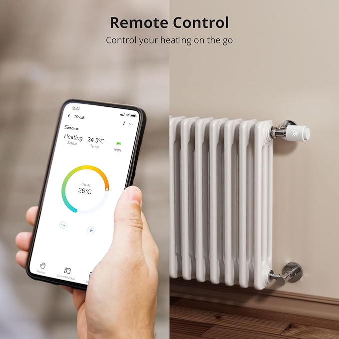 SONOFF Zigbee Thermostatic Radiator Valve, Smart Thermostatic Radiator Supports App Remote Control and Timing, Zigbee 3.0 Hub Required, Compatible with Amazon Alexa/Google Home.