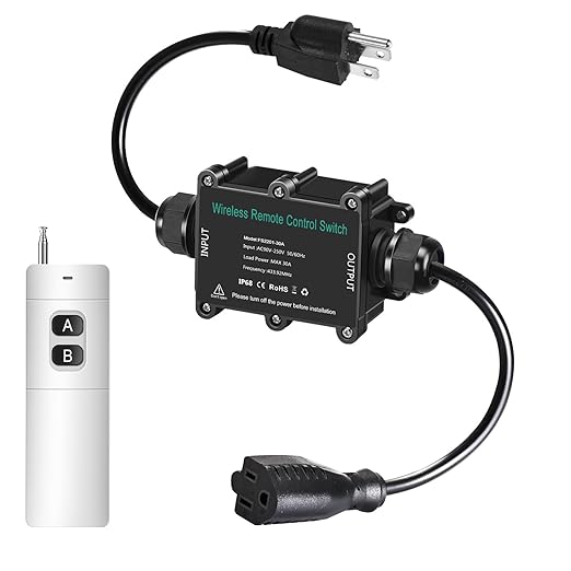 AC110V Waterproof Remote Power Switch, 20amp Wireless Remote Control Outlet Plug Switch with Long Range Remote, Outdoor Weatherproof Smart Outlet