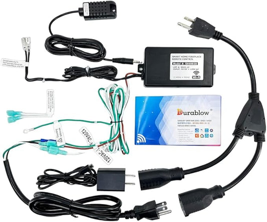 Durablow Durablow SH4002D Dual WiFi (2.4G+5G) Thermostat for Gas Fireplace Valve + Blower Remote Control, Smart Home, Work with Alexa, Google Home, Siri, On/Off+Timer + Thermostat + Blower Fan Control