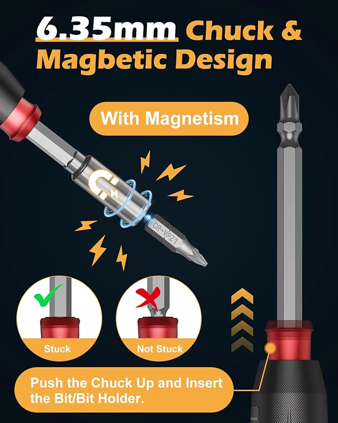 3.6V Cordless Screwdriver Set, Electric Screwdriver, Rechargeable Power Screwdriver, Electric Ball Grip Screwdriver, 3N.m/10N.m MAX, 280 RPM, Type-C Charging, LED Light for Electronics, DIY