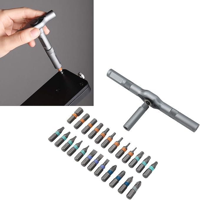 Ratchet Screwdriver Set Nut and Screwdriver Tool Set Small Ratchet Repair Screwdriver Set Rotatable Ratchet Handle Portable Furniture Computer Bicycle Repair kit Mini Repair Kit T Ratchet Wrench Set