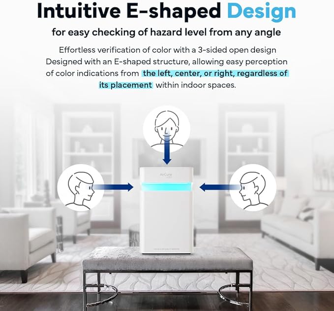 AirCurie Ver2, Radon Detector for Home, 5-in-1 Total Indoor Air Quality Monitor [PM1.0, 2.5, 10, CO2, Humidity, Temp] Easy to Use