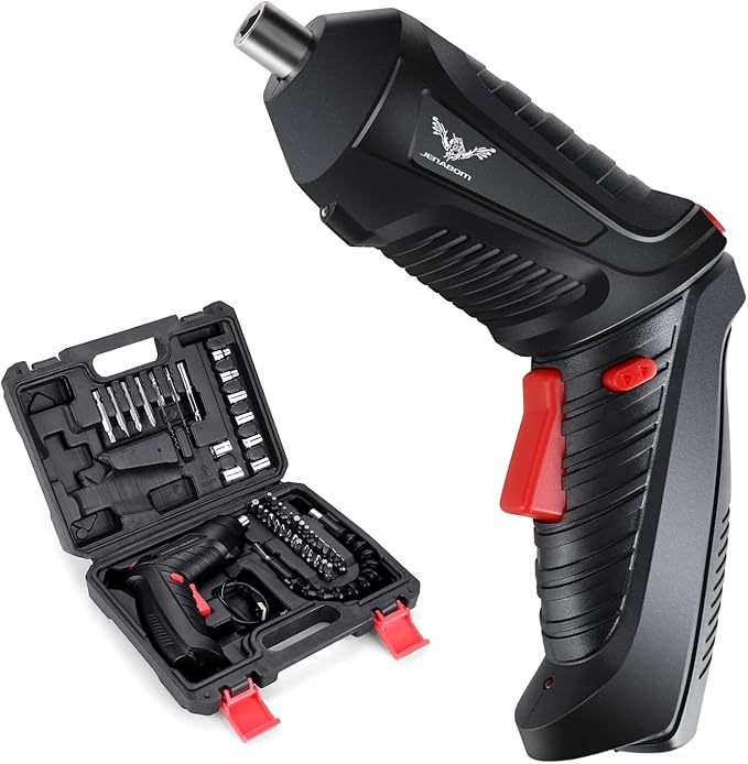 47 in 1 Electric Screwdriver Cordless Drill Rechargeable Set 3.6V Li-ion 3.5N·m Max Torque Electric Rotatable with Case LED Light Screwdriver Multi-Angle Work balck for Home Office DIY Tools