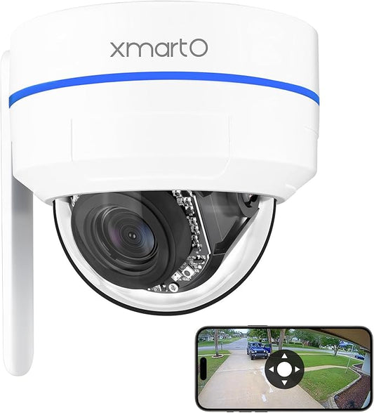 xmartO [AI Tracking Dome CAM 2K HD Metal Dome PTZ Wireless Security Camera with Automatic Tracking, 2-Way Audio and Night Vision (Standalone WiFi Camera, Works with WiFi Router Only)