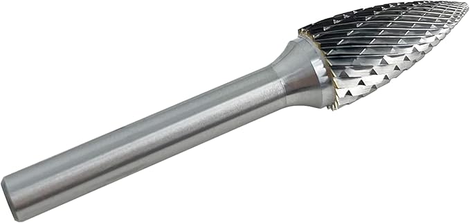 SG-5 Double Cut Tree Shape Tungsten Carbide Rotary Burr with 1/4" Shank for Die Grinder and Drill by LU&MN
