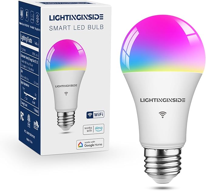 Smart Light Bulbs 100W Equiv., 1350LM 11W Smart Bulb Works with Alexa/Google Home/Smart Life, A19 E26 RGBCW Color Changing, No Hub Required, 2.4G WiFi Bluetooth Bulb, ETL Listed, 1PC