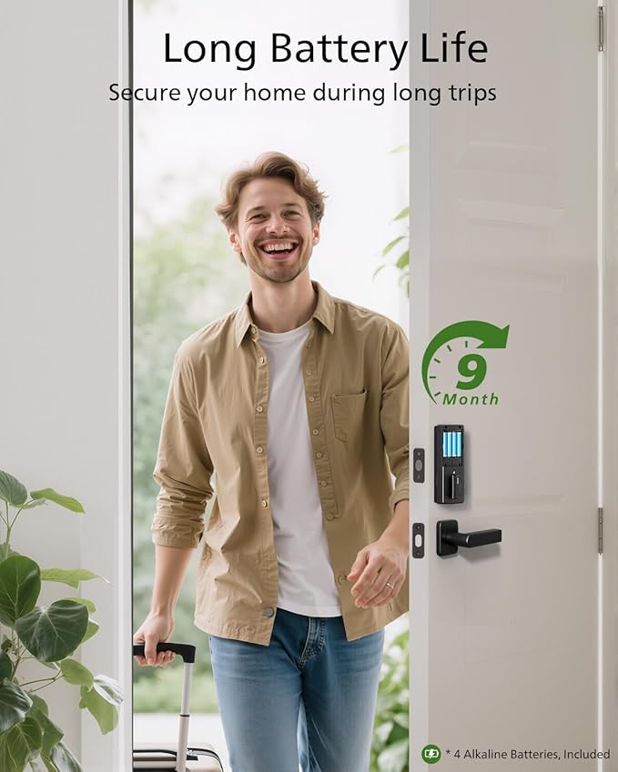 Philips Fingerprint Smart Lock, Keyless Entry Door Lock, Smart Door Locks for Front Door, Keypad Deadbolt, APP Control, 9-Month Long Battery