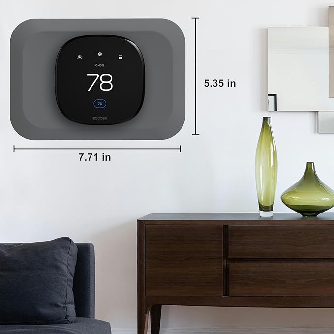 Wall Plate Cover Compatible with New 2022 Ecobee Smart Thermostat Premium & 2022 Ecobee Smart Thermostat Enhanced, Programmable WiFi Thermostat Accessory, Grey