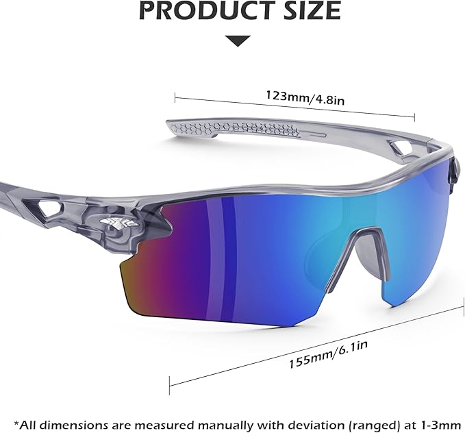 OXG 6 Pack Safety Glasses, Scratch Resistant Wraparound Lenses ANSI Z87.1 Protective Eyewear for Unisex