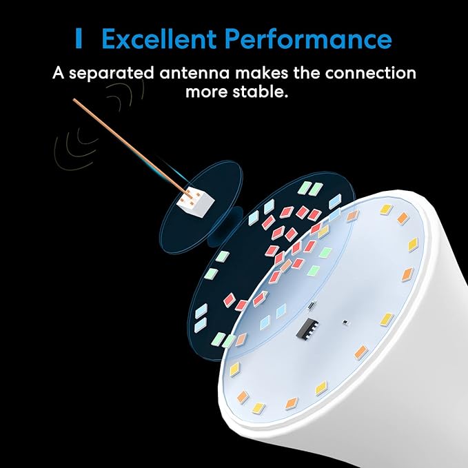 meross Smart Light Bulb, Smart WiFi LED Bulbs Compatible with Apple HomeKit, Siri, Alexa, SmartThings, Dimmable E26 Multicolor 2700K-6500K RGBWW, 900 Lumens 60W Equivalent, 4 Pack