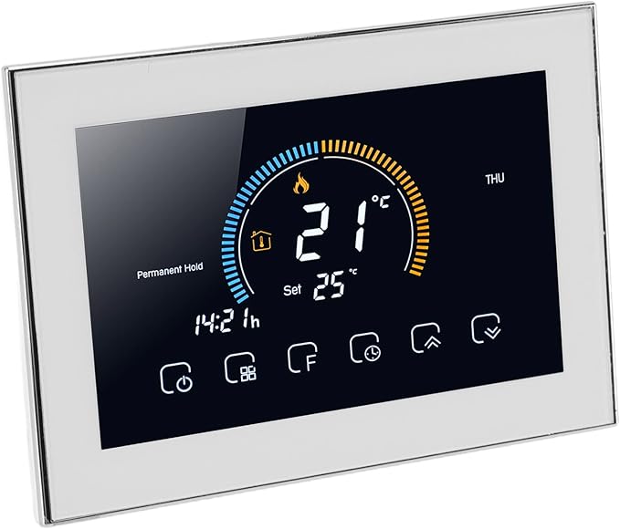 Fdit Smart Thermostat, Programmable Thermostat Voice APP Control with LCD AC 95‑240V with Power Failure Data Memory