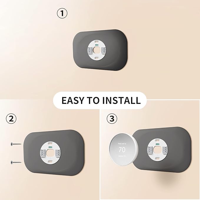 Compatible with Google Nest Thermostat 2020 Wall Plate Cover - Petrichor Nest Thermostat Trim Kit, Made for Google Nest Thermostat 2020, Cover Imperfections Easy to Install - Charcoal