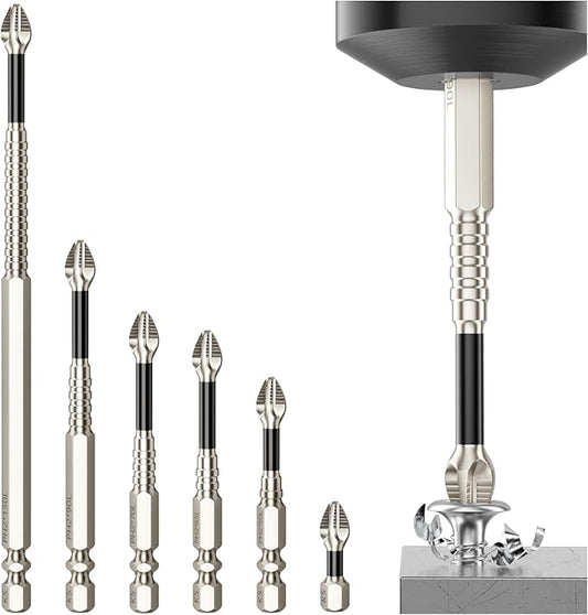 High Magnetic Screwdriver Drill Bit Set - 6pcs K5 Impact Resistant Non Slip Bit - Screwdriver Bit Set - Magnetic Screwdriver Set - 25 50 65 70 90 150mm (6pcs)