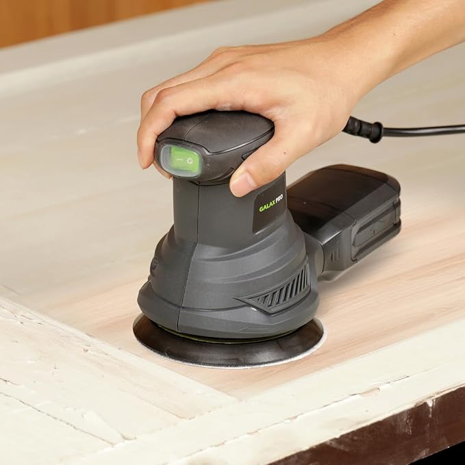 GALAX PRO 2.5A Rotary Orbital Sander, 300W Electric Orbital Sander with 6 Various Speeds 6000-13000RPM,4.9-Inch with 20PCS Sandpapers,1 dust canister,Fit for Woodworking, Sanding, Polishing