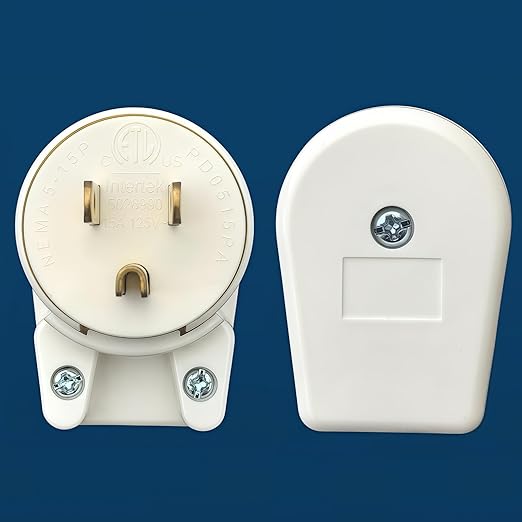 USA Canada Nema 5-15P 15AMP 125V Household 3 Pole DIY Right Angle AC Plug 90 Degree 12 Directions Adjustable Plug White ETL Listed (3)
