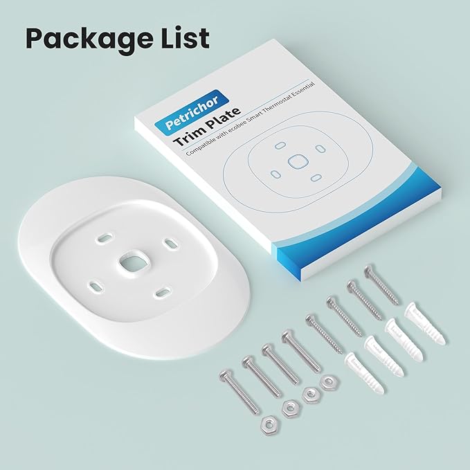 Tim Kit for ecobee Smart Thermostat Essential 2025, Wall Plate Cover Accessory for ecobee Thermostat, Easy to Install Cover Imperfections for Your Wall