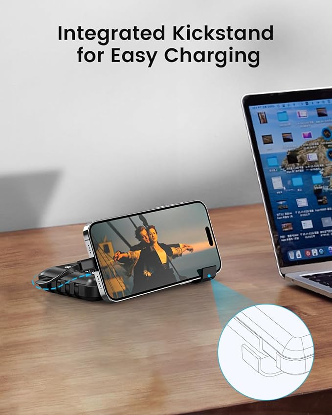 Portable Charger Power Bank with 4 Built in Cables, 38800mAh 22.5W External Battery Pack, USB C Slim Fast Charging, Travel Phone Charger for iPhone 16/15/14 Samsung Android iPad etc Black