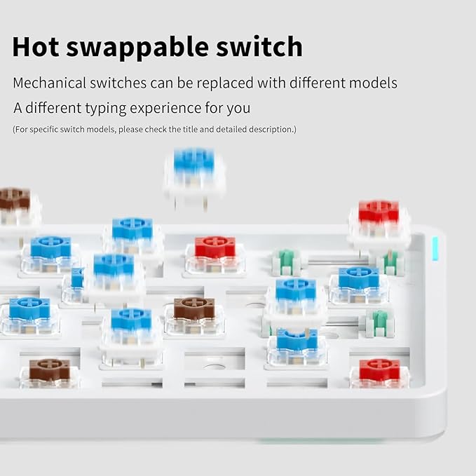 nuphy Air60 V2 Portable Wireless Keyboard 60% Low Profile Mechanical Keyboard Support QMK/VIA Compatible with Windows/mac OS/Linux Supports Bluetooth 5.1/2.4GHz/USB-C White-Gateron Wisteria Switch