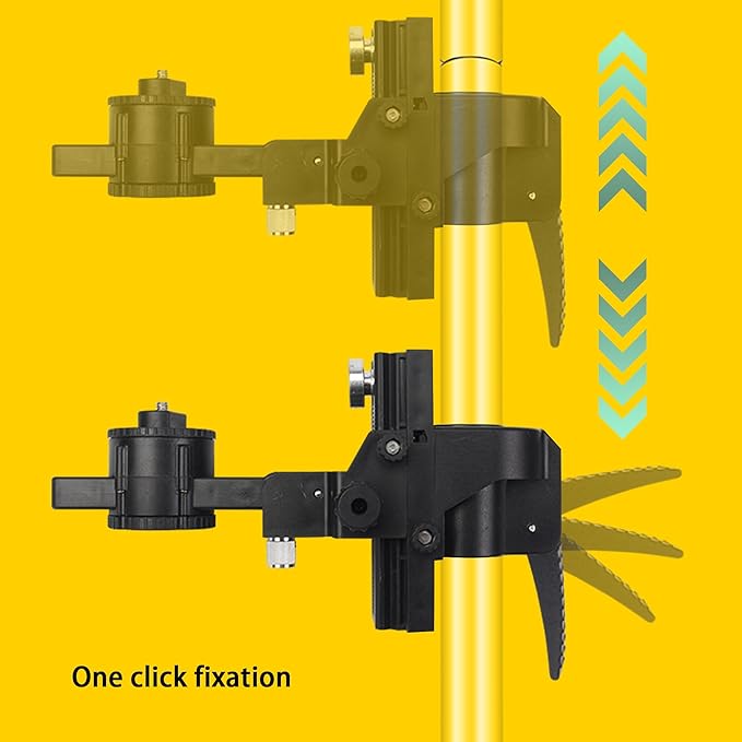 13.77-foot/4.2-meter multifunctional laser level pole, Adjustable Height, 360-Degree Rotating Head, with Multi-function Fine-tuning Pan-Tilt Head