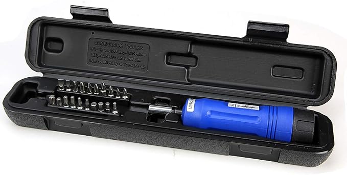 Stark USA 21pcs Adjustable Torque Screwdriver 1/4" inch Drive with Inch/Pounds Precision Measurement Shank 10-50 in/lb Bits Set & Storage Case
