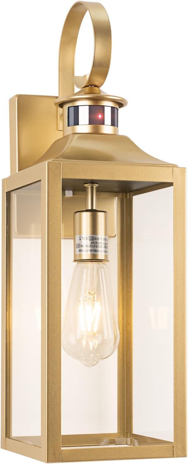 Large Motion Sensor Outdoor Wall Light 20" - Gold Dusk to Dawn Outdoor Lighting, Modern Wall Mount Light Fixture, Waterproof Porch Light Fixture for Outside House Garage, 3 Modes/Anti-Rust