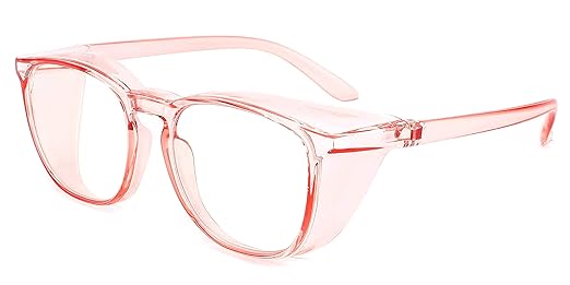 Alsenor Safety Glasses Anti Fog Goggles Protective Eyewear Blue Light Blocking Anti Dust UV Protection Glasses For Men Women (Pink)