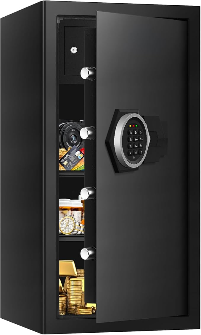 6.1 Cu ft Extra Large Home Safes Fireproof Waterproof, Anti-Theft Money Safes, Fire Safe Box With Digital Keypad & Lock Box and Led Light, Fireproof Box for Home Money Documents Valuables