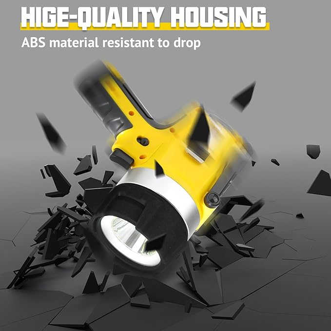 18W Spotlight Handheld Rechargeable Spotlight/Floodlight IP67 Waterproof Flashlight Super Bright 3500 Lumens with Foldable Stand and Detachable Red Lens