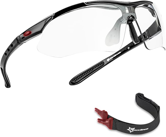 ROCKBROS Pickleball Photochromic Glasses Cycling Glasses with Removable Elasctic & Temple Band Sunglasses Fit for Men Women