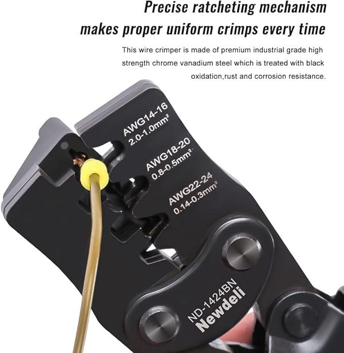 Weather Pack Crimp Tool, Newdeli Crimper for AWG 24-14 Crimping Delphi APTIV Weather Pack Terminals or Metri-Pack Connectors
