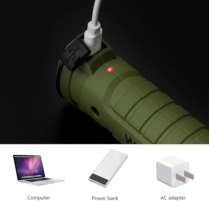 4 Pack LED Rechargeable Flashlight, Mechanic Tools Trouble Light Cordless Worklight with Magnetic Base 360°Rotate 5 Modes,Portable Inspection Troch for Mens Gift,Automotive,Camping and BBQ