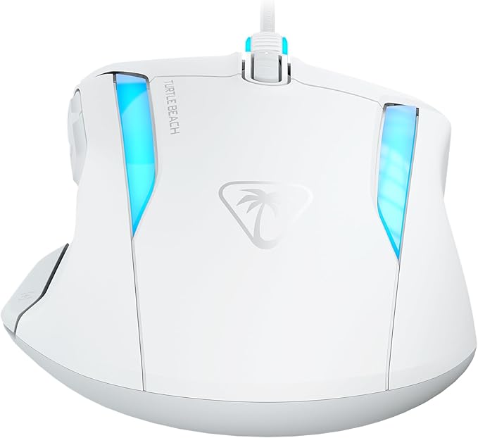 Turtle Beach Kone II – Wired Ergonomic RGB Gaming Mouse, 26K DPI Optical Sensor, 100M Click Life Optical Switches, 23 Customizable Inputs, 4D Scroll Wheel, Pure PTFE Glides - Arctic White