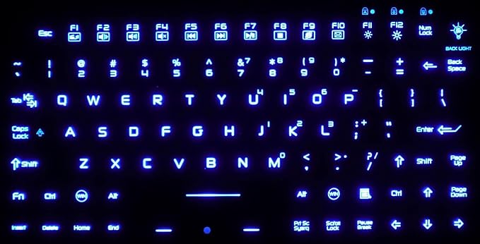 DSI Compact LED Backlit Keyboard with Integrated Mouse Button IP68 Waterproof Silicone IKB850BL