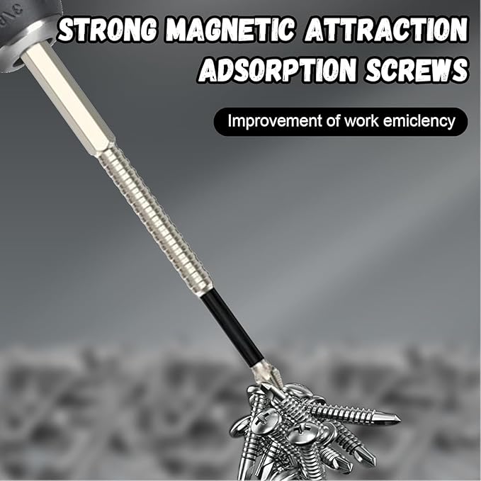 High Magnetic Screwdriver Drill Bit Set, Anti Slip Magnetic Electric Screwdriver Set for Impact Driver, Upgrade Strong Magnetic Durability Screwdriver Drill Bit Set, 25 50 65 70 90 150mm (2 Set)