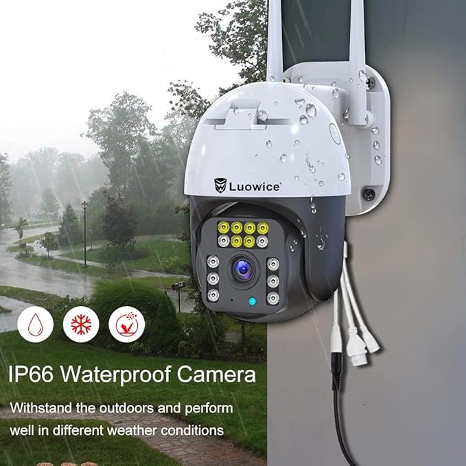 8MP PTZ Security Camera Outdoor FHD WiFi IP Camera with Humaniod Detection, Auto Tracking, Color Night Vision, Pan and Tilt, Two Way Talk, Floodlight and Siren, Waterproof
