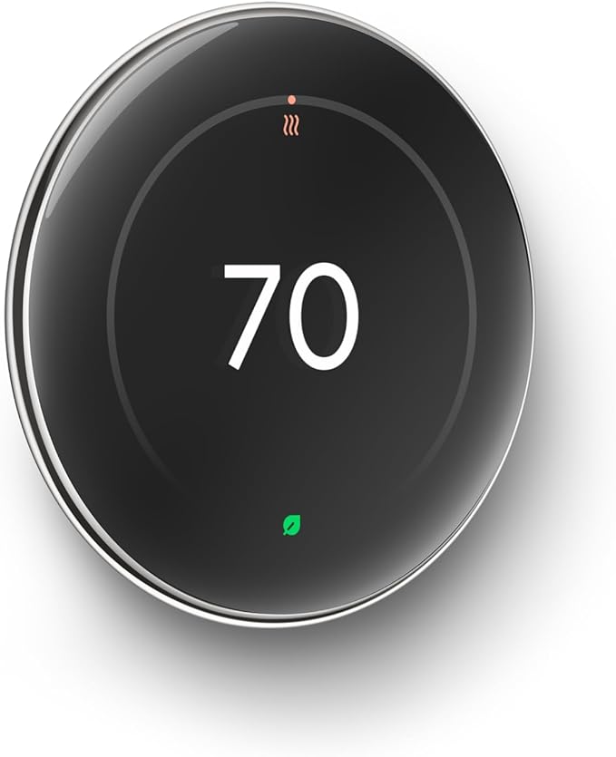 Google Nest Learning Thermostat (4th Gen, 2024) with Nest Temperature Sensor - Energy Saving Smart Thermostat - Works with Alexa, Apple HomeKit and Google Home App - Polished Silver