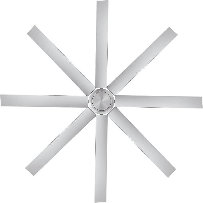 WAC Smart Fans Mocha XL Indoor and Outdoor 8-Blade Ceiling Fan 66in Brushed Aluminum with Remote Control works with Alexa and iOS or Android App