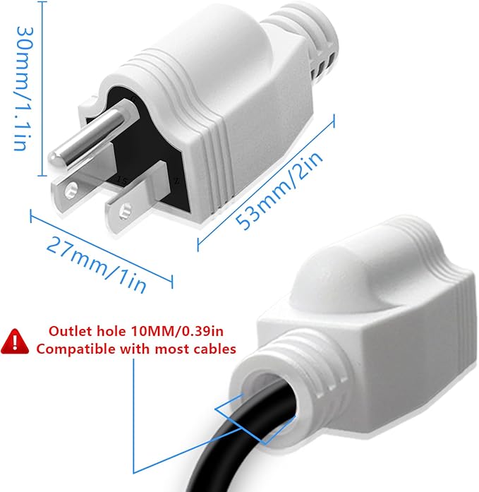Replacement Plug 3 Prong, 3 Pack 3 Prong ReplacementPlug with 1 Screwdriver, Neutral Ground Bonding Plugs, 3 Wire 15A 125V Male Plugs, Power Plug Replacement, White
