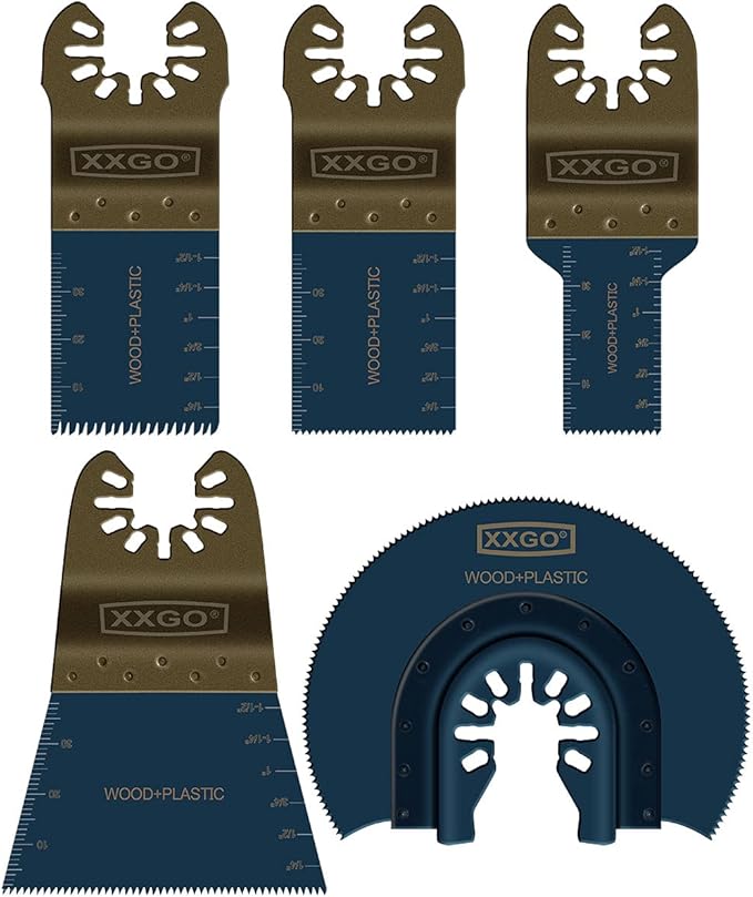 XXGO 120 Pcs Oscillating Multitool Blades Accessories Kits Compatible with Bosch, Chicago, Craftsman, Dremel, Fein, Harbor Freight, Milwaukee, Porter Cable, Ridgid, Ryobi, Rockwell XG1201