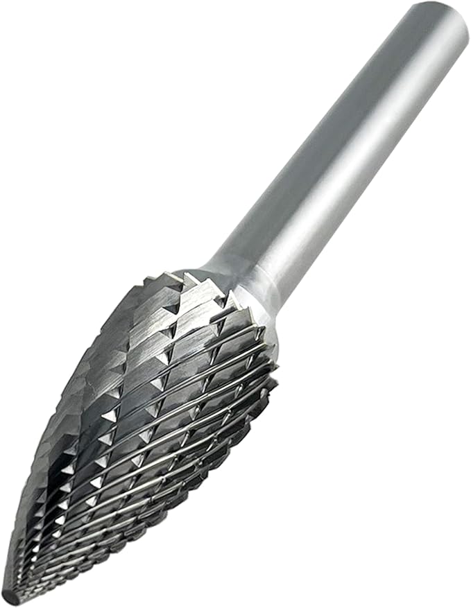 SG-5 Double Cut Tree Shape Tungsten Carbide Rotary Burr with 1/4" Shank for Die Grinder and Drill by LU&MN